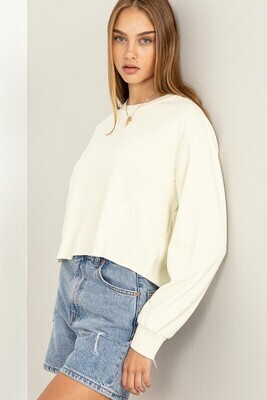 Jules Washed Pullover-Cream