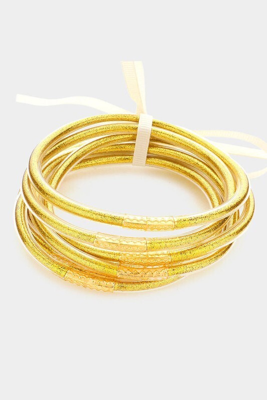 Glitter Bracelet Set-Dk Gold