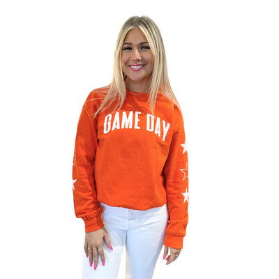 Game Day Stars Pullover-Orange