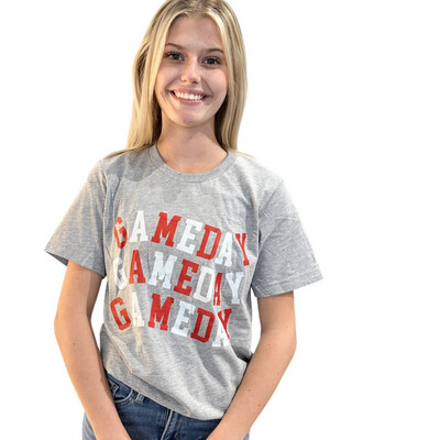 Red Wavy Game Day Tee