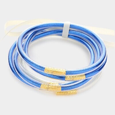 Glitter bracelet Set-Blue White