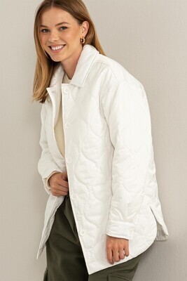 All In Quilted Jacket-Wht
