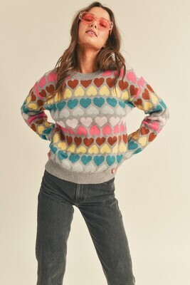 Feel the Love Sweater-Gry