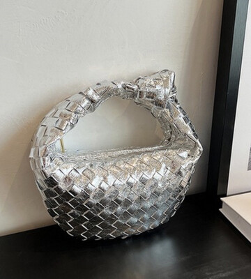 Woven Mini Bag-Silver