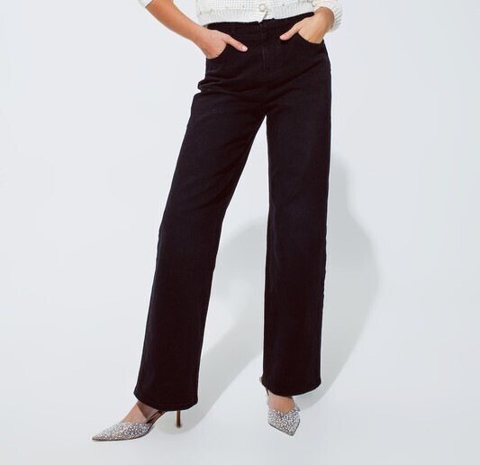 Yoke Wide Leg Jeans