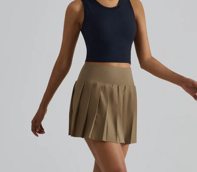 Love Pleated Skirt-Tan