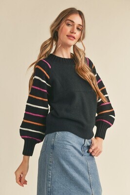 Bethany Stripe Sleeve Sweater