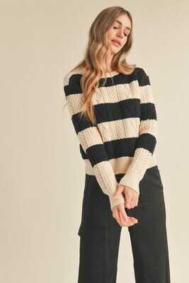 Jenny Stripe Sweater-Blk