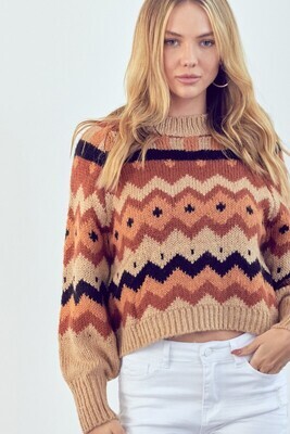Geo Pullover-Clay
