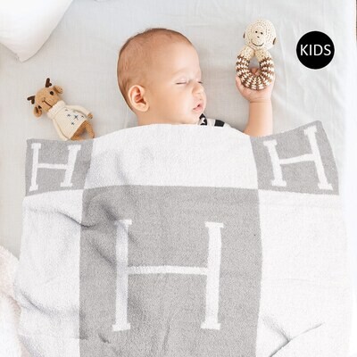 Kids Mini H Blanket-Grey