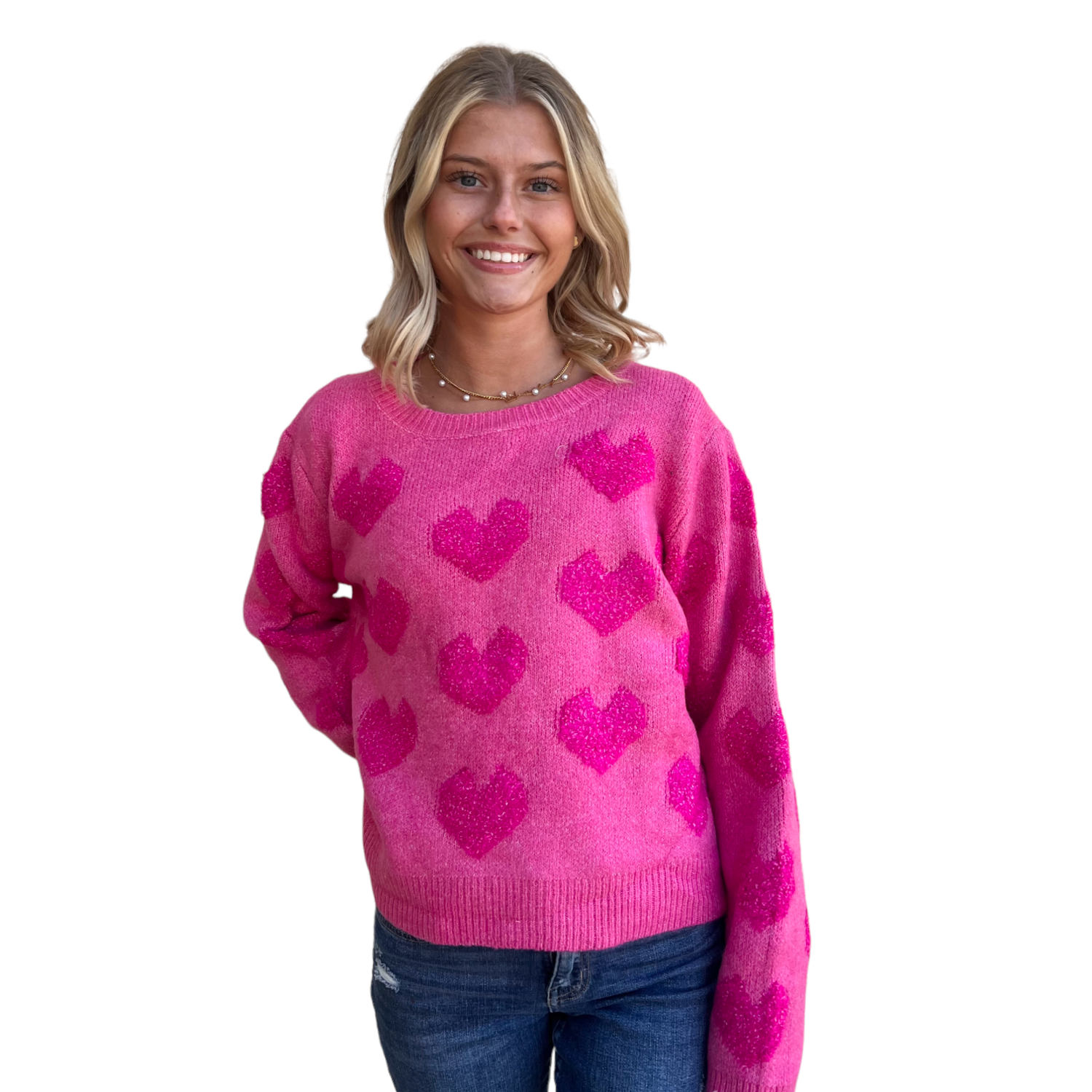 All Hearts Sweater-Pink