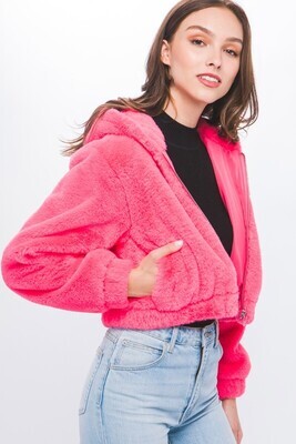 Fur Real Hoodie-Pink
