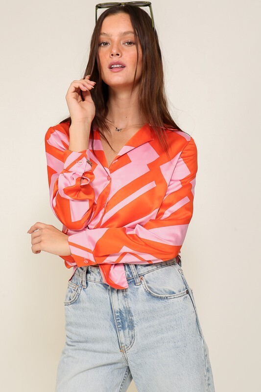 Retro Vibes Silky Blouse