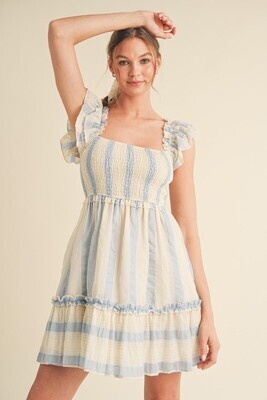 Mavis Stripe Dress-Blue