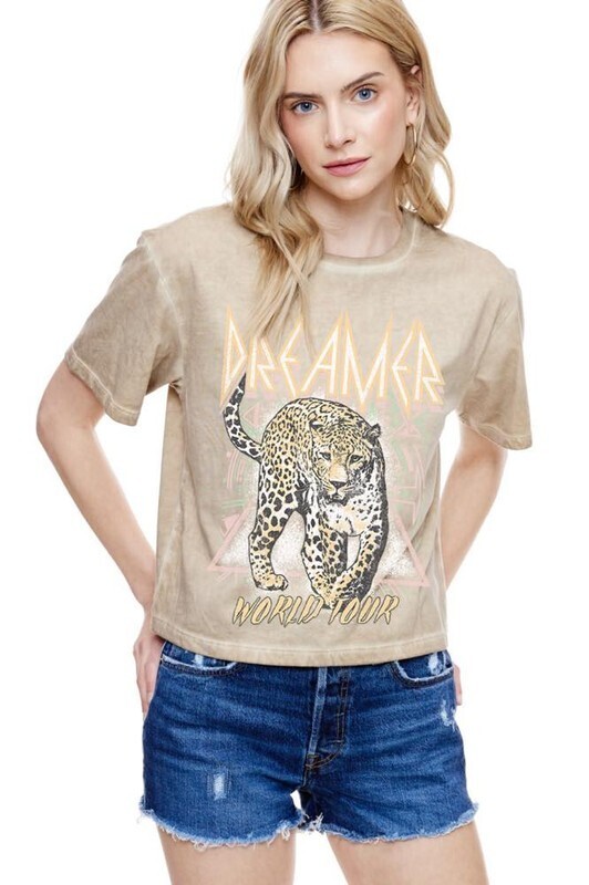 Dream Leopard Tee-Taupe