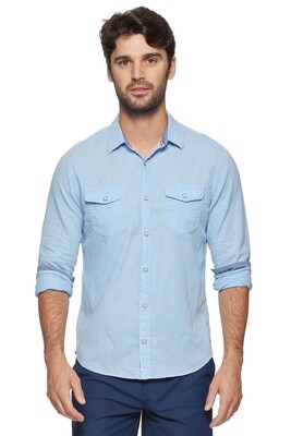 Avalon Linen Shirt-Blue