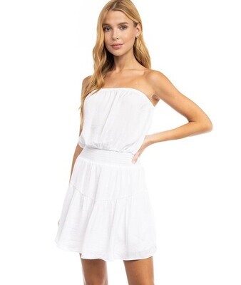 Whit Strapless Dress-White