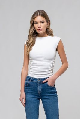 Funnel Knit Top-Ivory