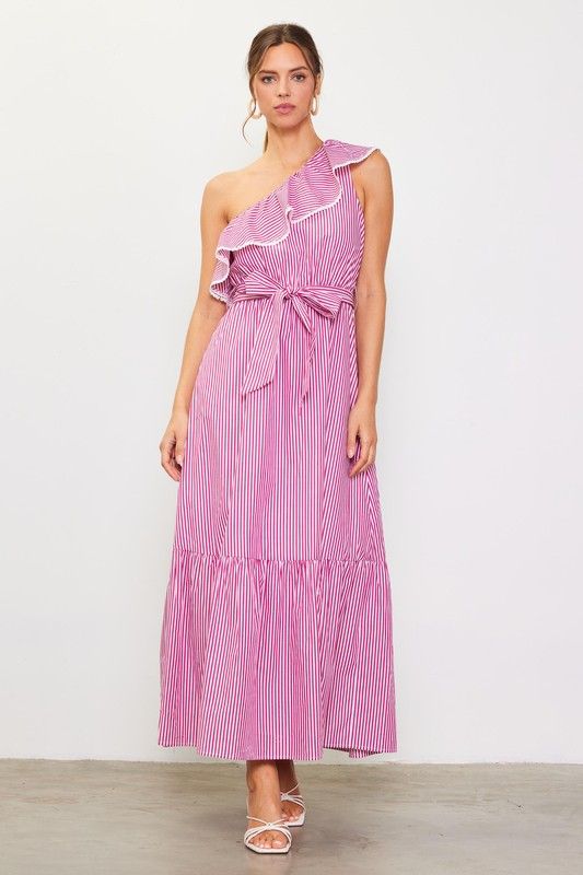 Red Seersucker Maxi
