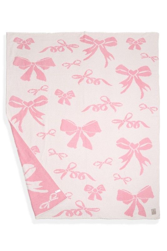 Lt Pink Bow Blanket