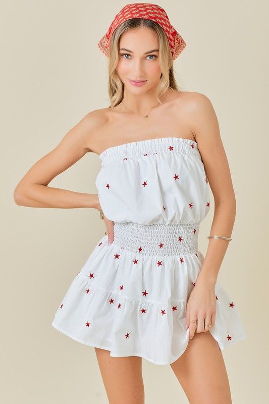 Star Romper-White