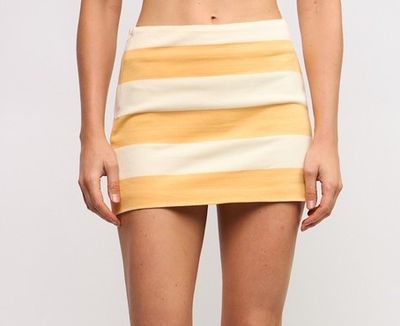 Rugby Stripe Skirt-Yellow