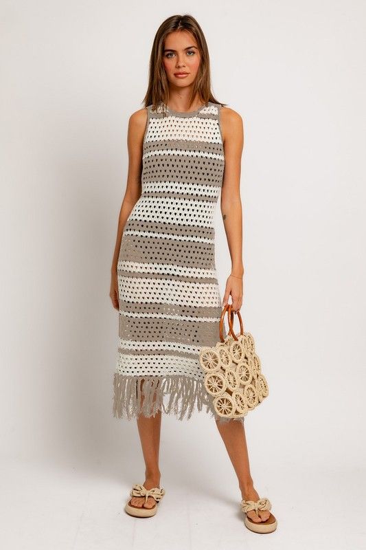 Island Time Sweater Dress-Tan