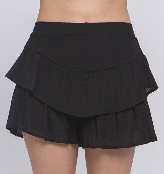 Frilly Black Skort