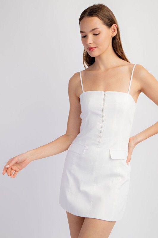 White Linen Corset Dress