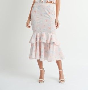 Sweet Floral Midi Skirt