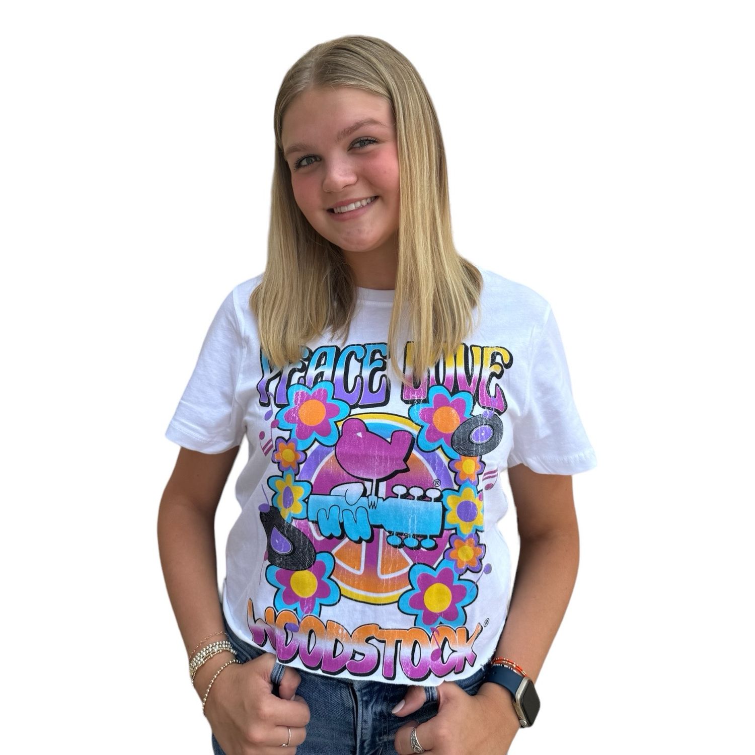 Woodstock Peace Love Crop