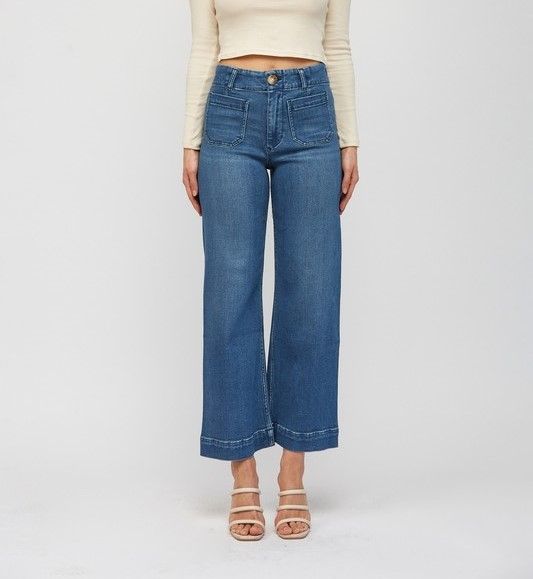 Bleu Crop Wide Leg