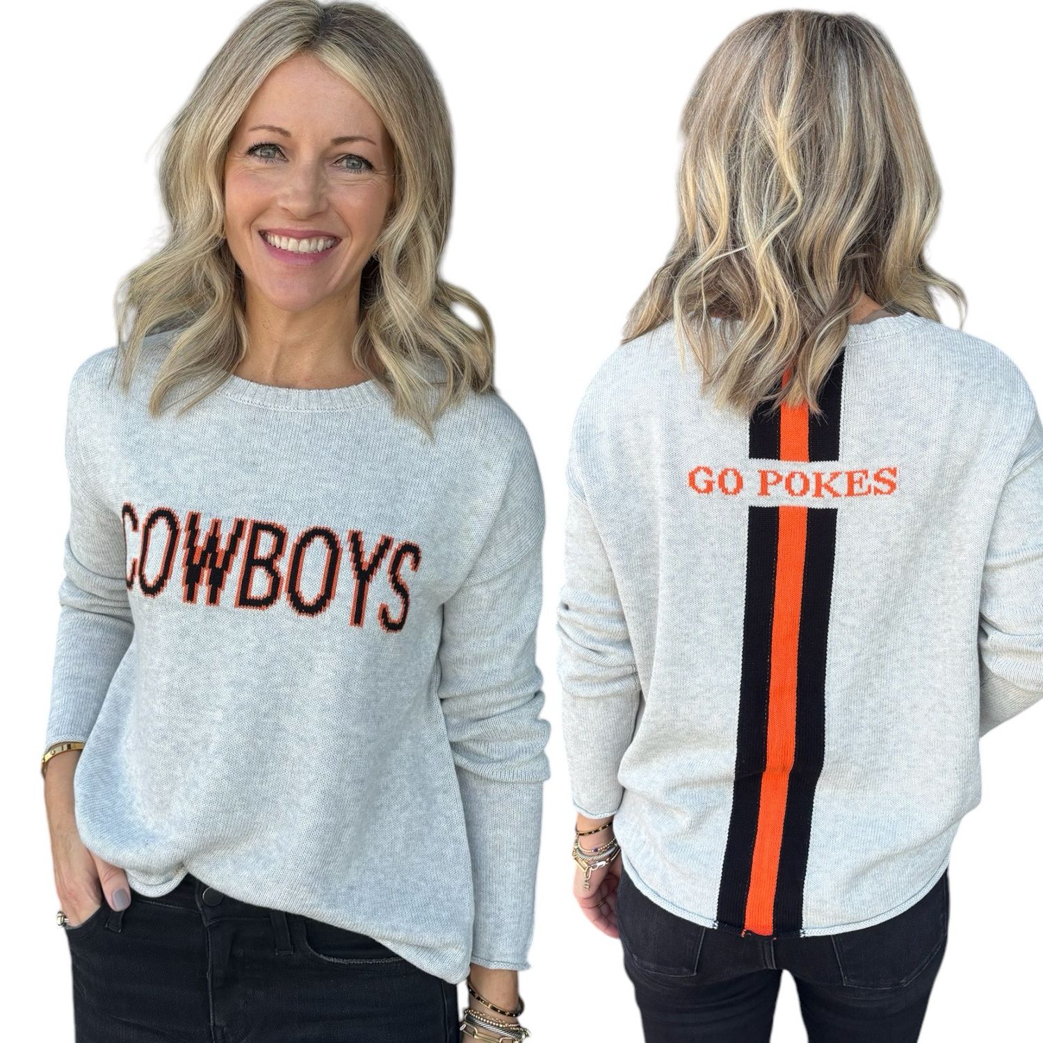 Cowboys Stripe Back Sweater