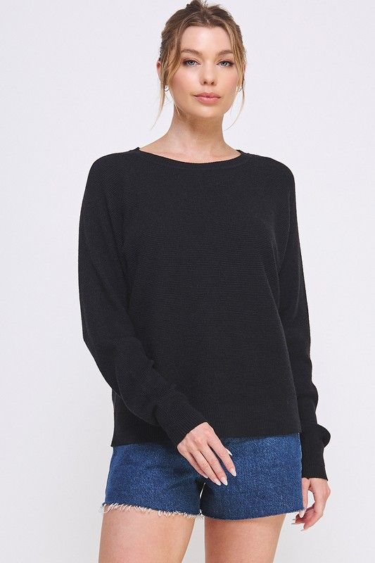 Meri Dolman Sweater-Black