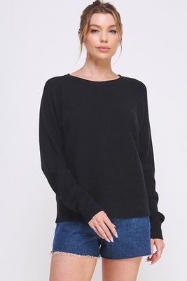 Meri Dolman Sweater-Black