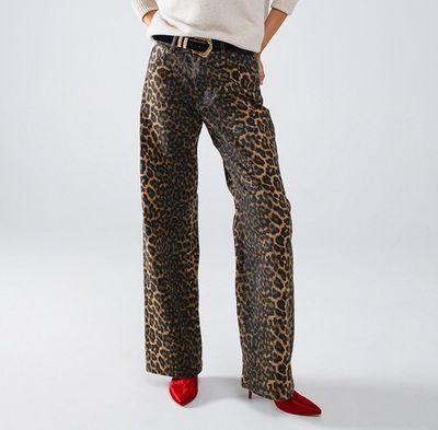 Leopard Wide Leg Jean