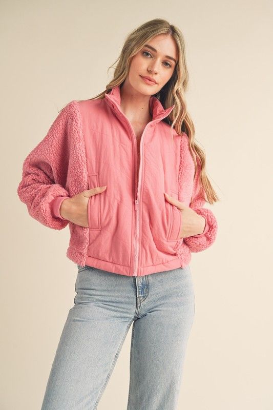 Mixed Up Shearling Jacket-Pin