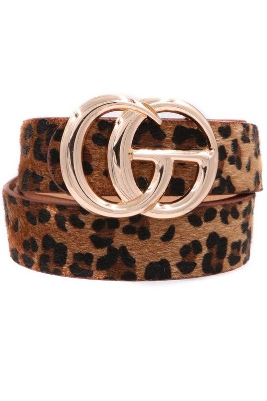 Double G Leopard Belt