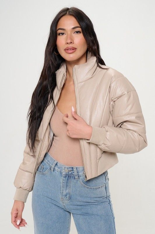 Vegan Crop Puffer Jacket