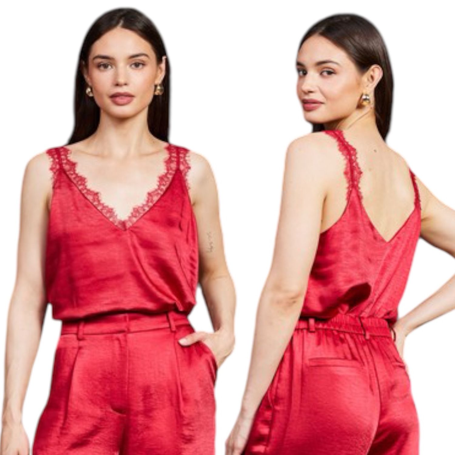 Silky Night Cami-Red