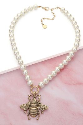 Pearl and Bee Necklace