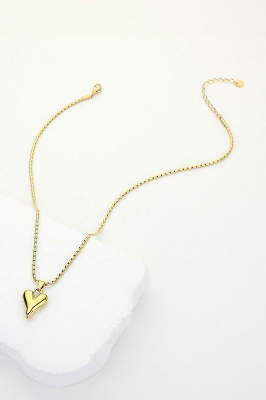 Box Chain Heart Necklace