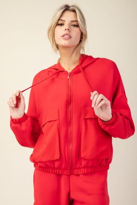 Julee Modal Hoodie-Red