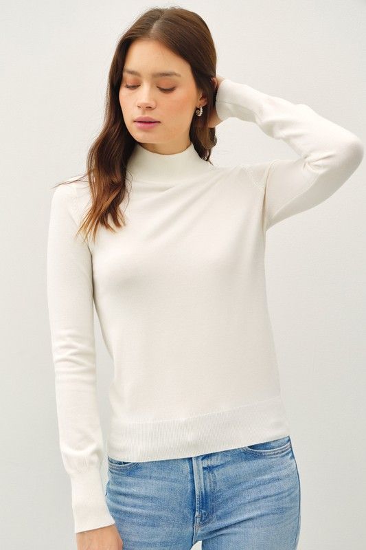 Mandi Mock Neck-Wht