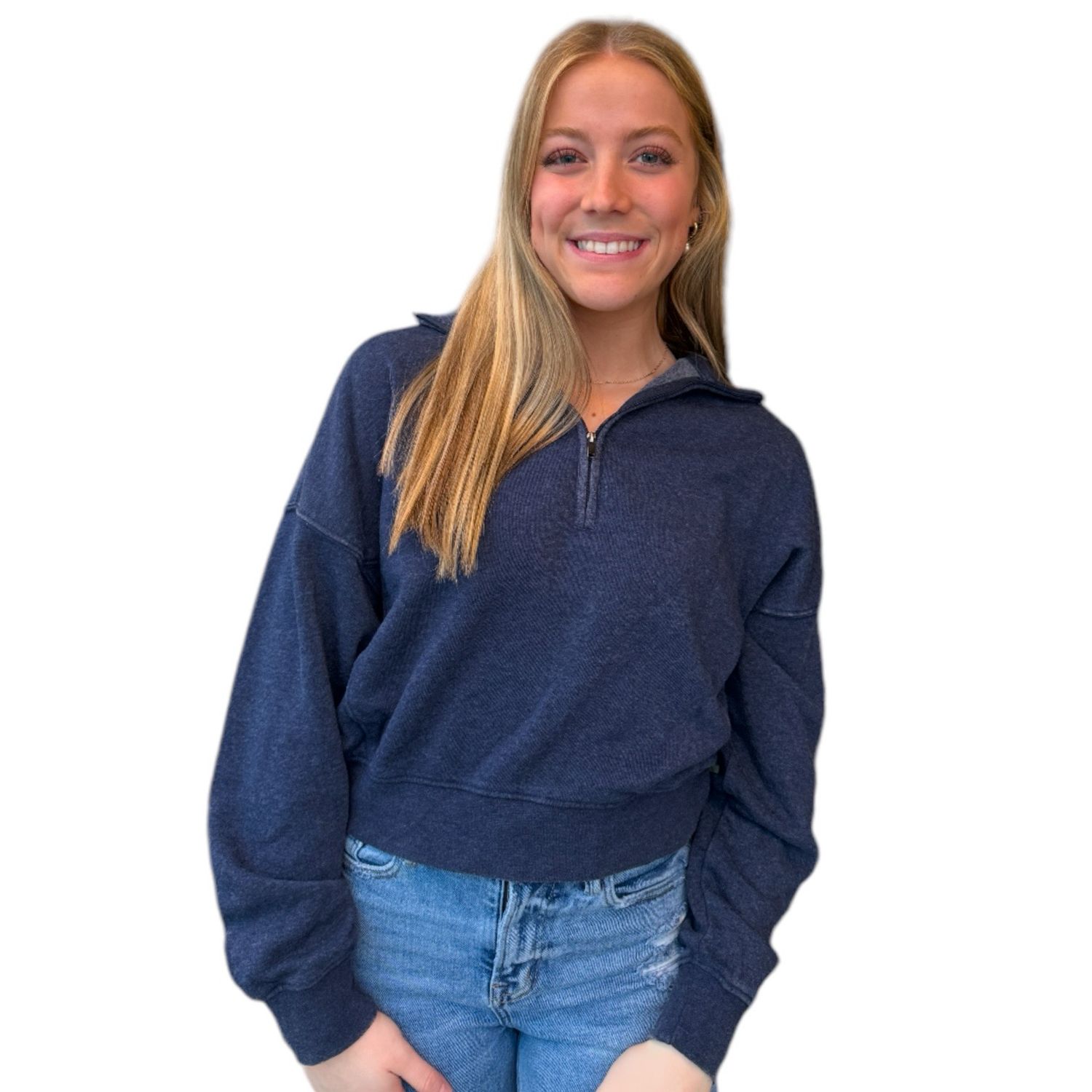 Trisha Quarter Zip-Navy