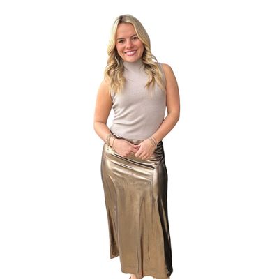 Bronze Midi Skirt
