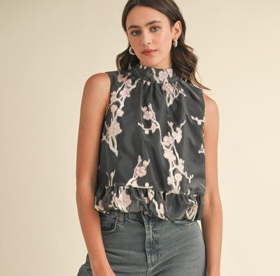 Metallic Jacquard Top