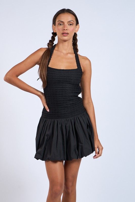 Holly Black Halter Dress