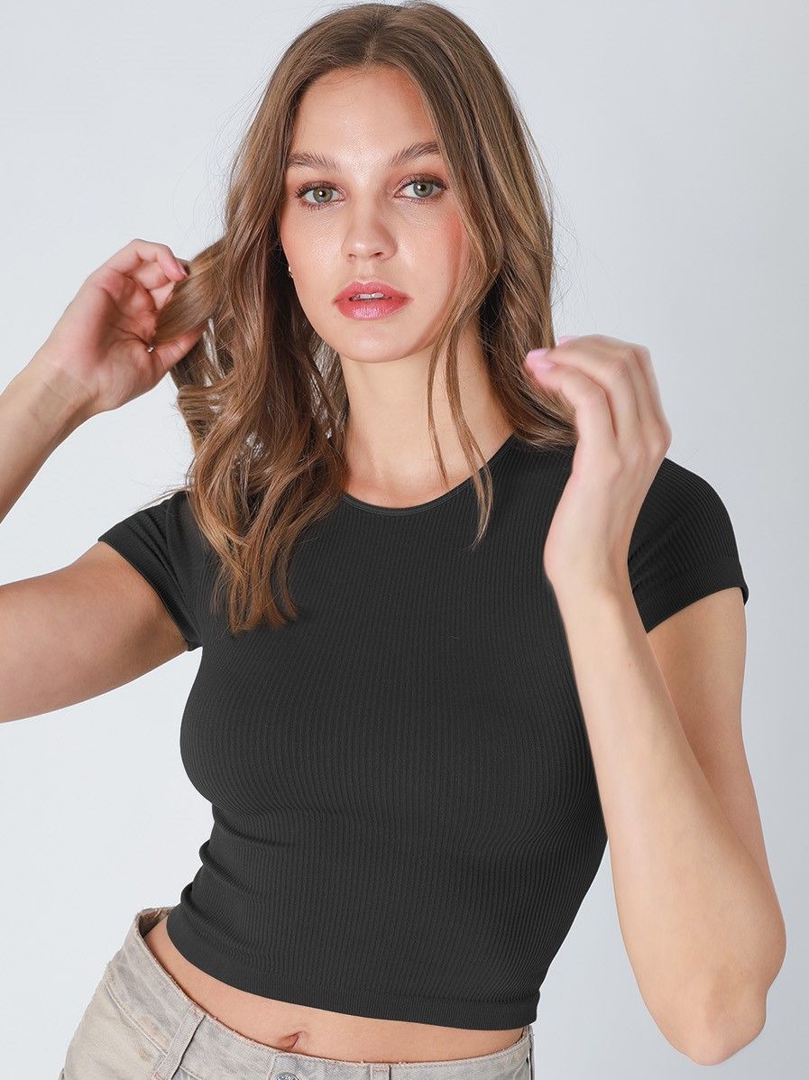 Kelsey Baby Tee-Blk