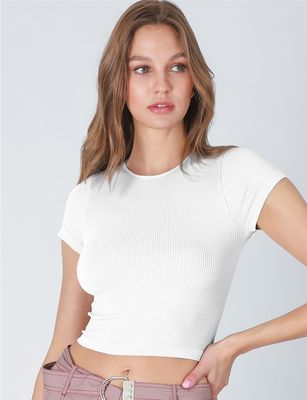 Kelsey Baby Tee-Wht